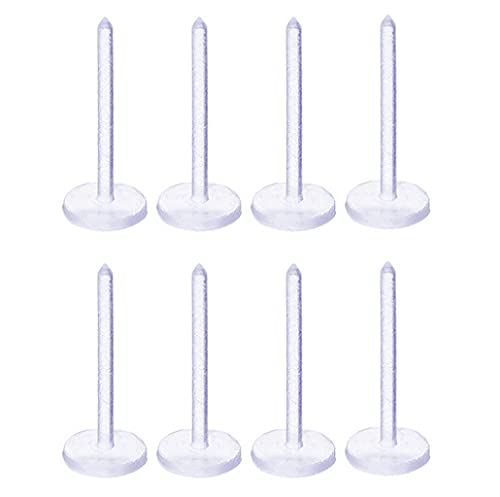 DSOMHZ Plastic Earrings,Clear Plastic Earrings Clear Earrings Plastic Post Earrings Plastic Earring Posts and Earring Backs Silicone Earrings Clear Stud Earrings 100 Pairs Back Earrings and Blank Pins Stud - Image 4